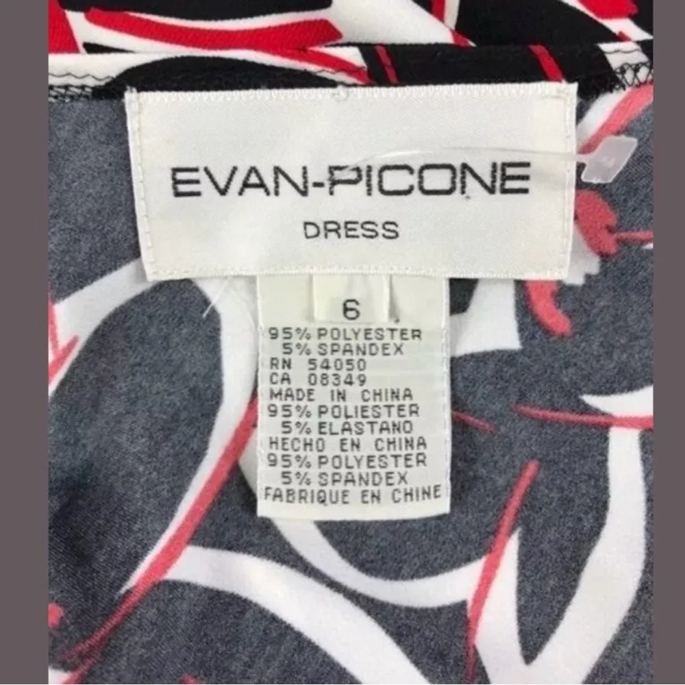 Evan Picone V Neck Floral Dress Career Casual Summer Size 6 - Image 6