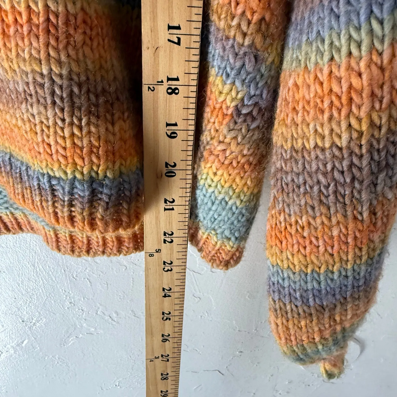 Vince Camuto Size Medium Rainbow Earth Tones‎ Cable Knit V Neck Sweater - Image 8