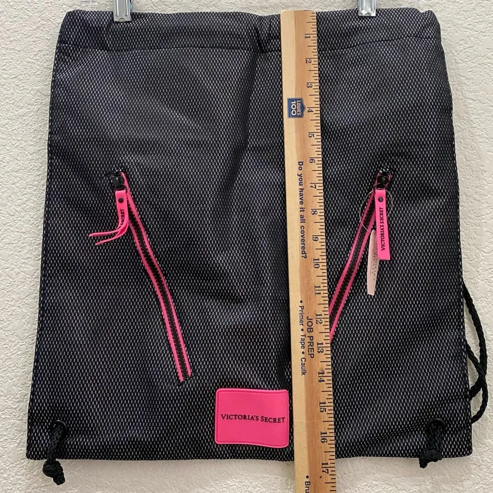 VSX VICTORIA’s SECRET Sport Black/Pink Mesh Drawstring Gym Bag Backpack NWT - Image 6