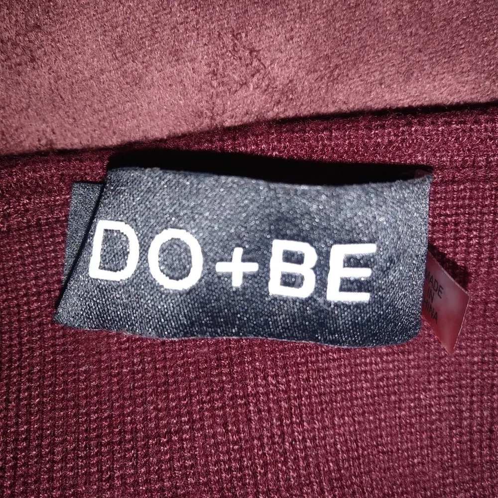 Do+Be M Maroon Leather Biker Flap Top - Image 10