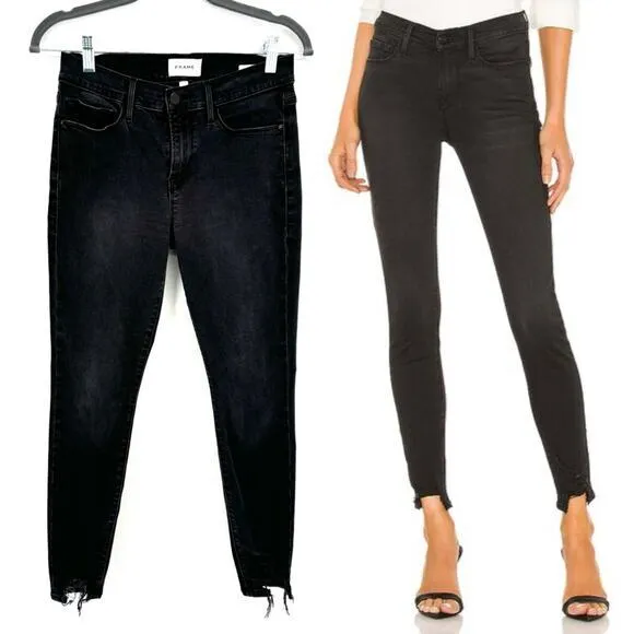 Frame Le Skinny De Jeanne Size 27 Brisbane Chewed Black‎ Stretch - Image 2