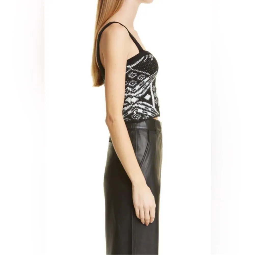 Le Superbe Clairvoyant Knit Crop Top Fuzzy Sweater Tank Top Western Tribal sz M - Image 5