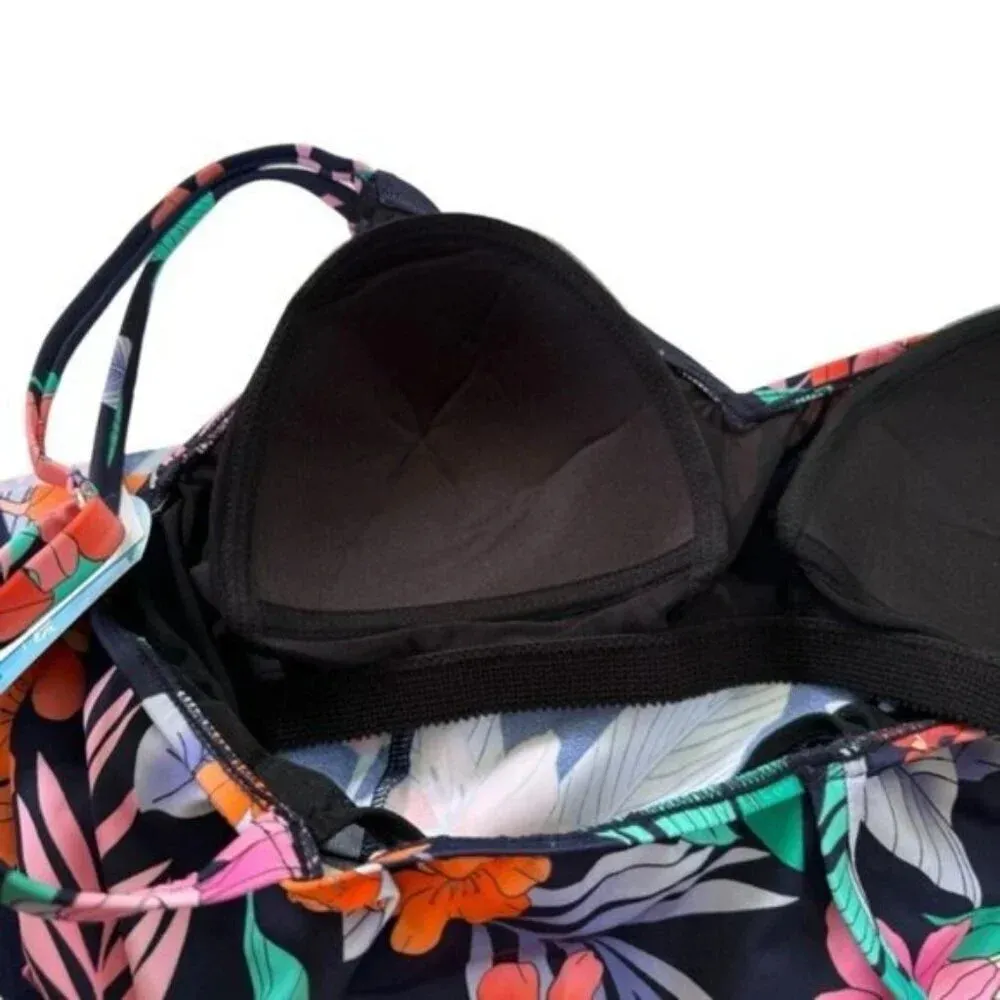 Swim Solutions Havanna Nights Bust Support Tankini Swim Top Size 16W Navy NWT Blue - Image 9