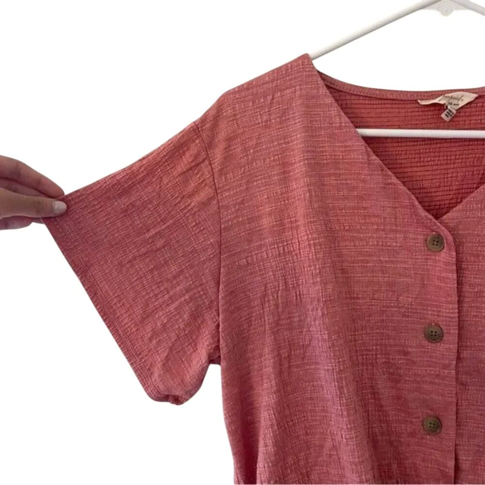 Weatherproof Vintage coral pink vneck short sleeved summer comfortable top - Image 3