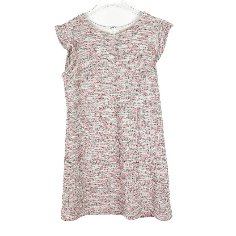 LOFT Boucle Flutter Sleeve Shift Dress Mini Size 8 EUC T2488 - Image 2