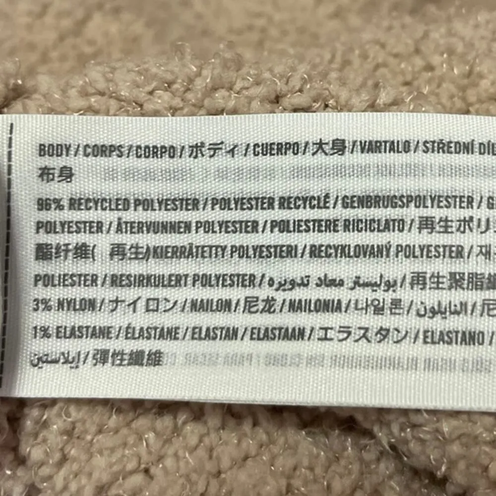 Abercrombie & Fitch Beige Long Sleeve Metallic Knit Mock Neck Sweater Top Size S - Image 4