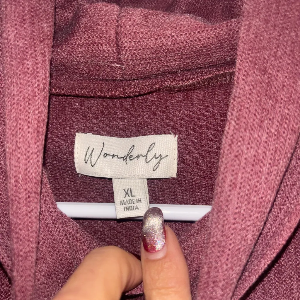 Wonderly Cowl Neck Knit Pullover XL Burgundy NWT - Image 4