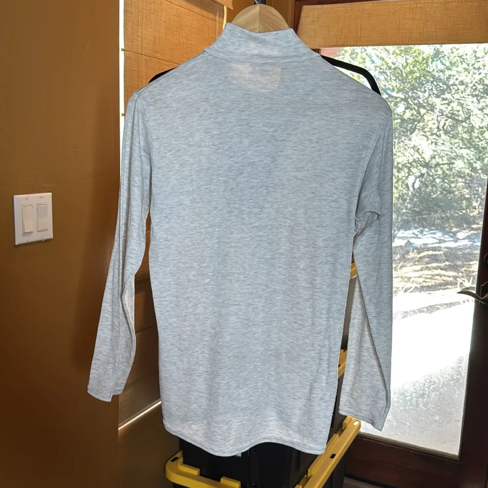 PATAGONIA Vintage Capilene Light Gray Zip Neck Long Sleeve Top Size Small - Image 5