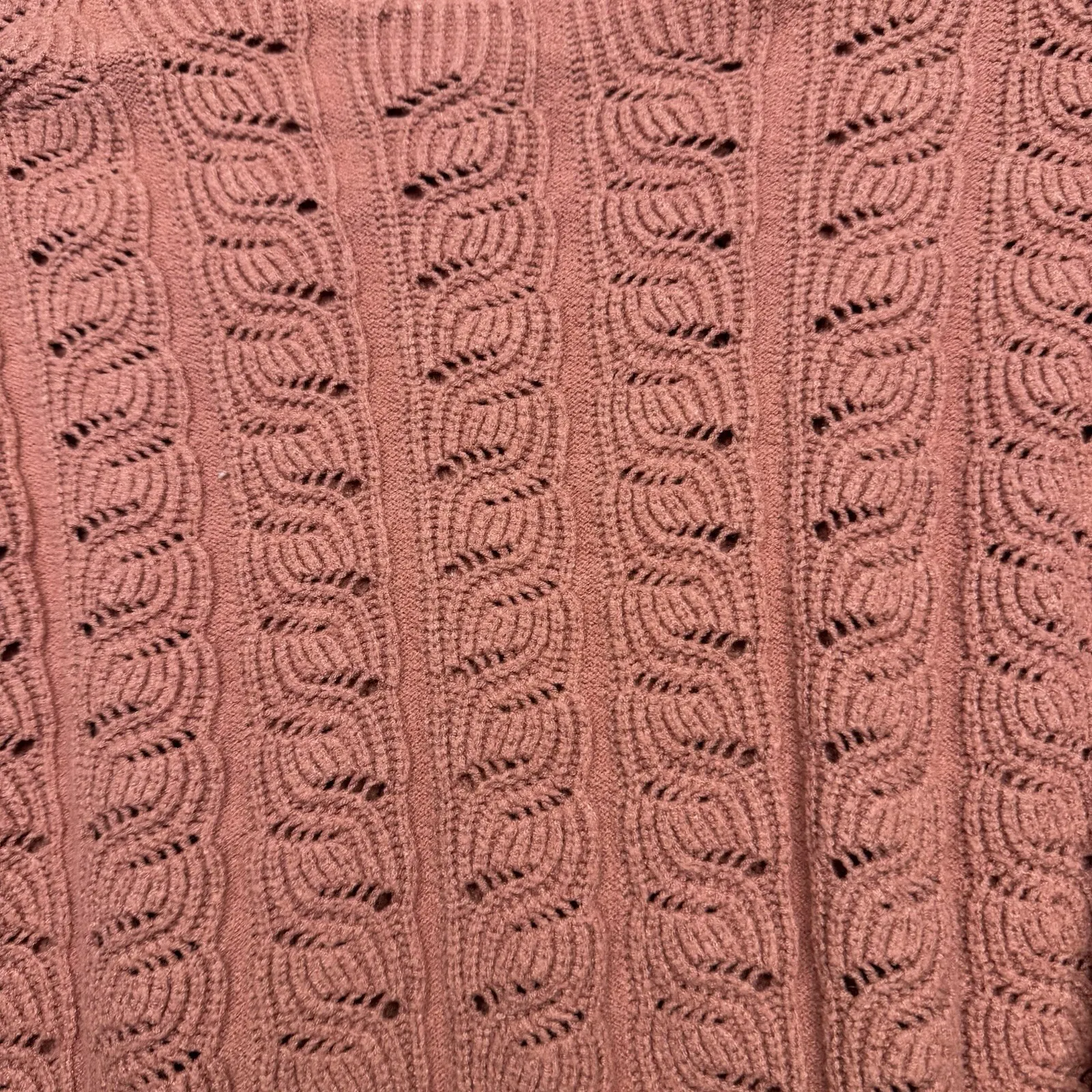 Poof Apparel‎ Open Knit Sweater Women Size S Pink Crop Cottagecore Boho Hippie - Image 3