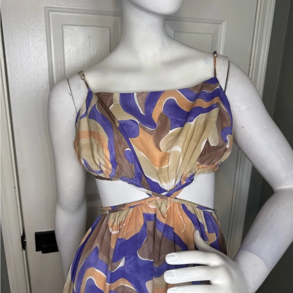 ASTR Sanger Dress In Purple Peach Swirl Features Size Medium.  #115 - Image 3