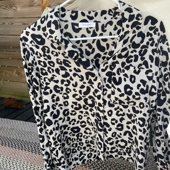ANINE BING - Lilah Silk Blouse in Leopard XS‎ - Image 3