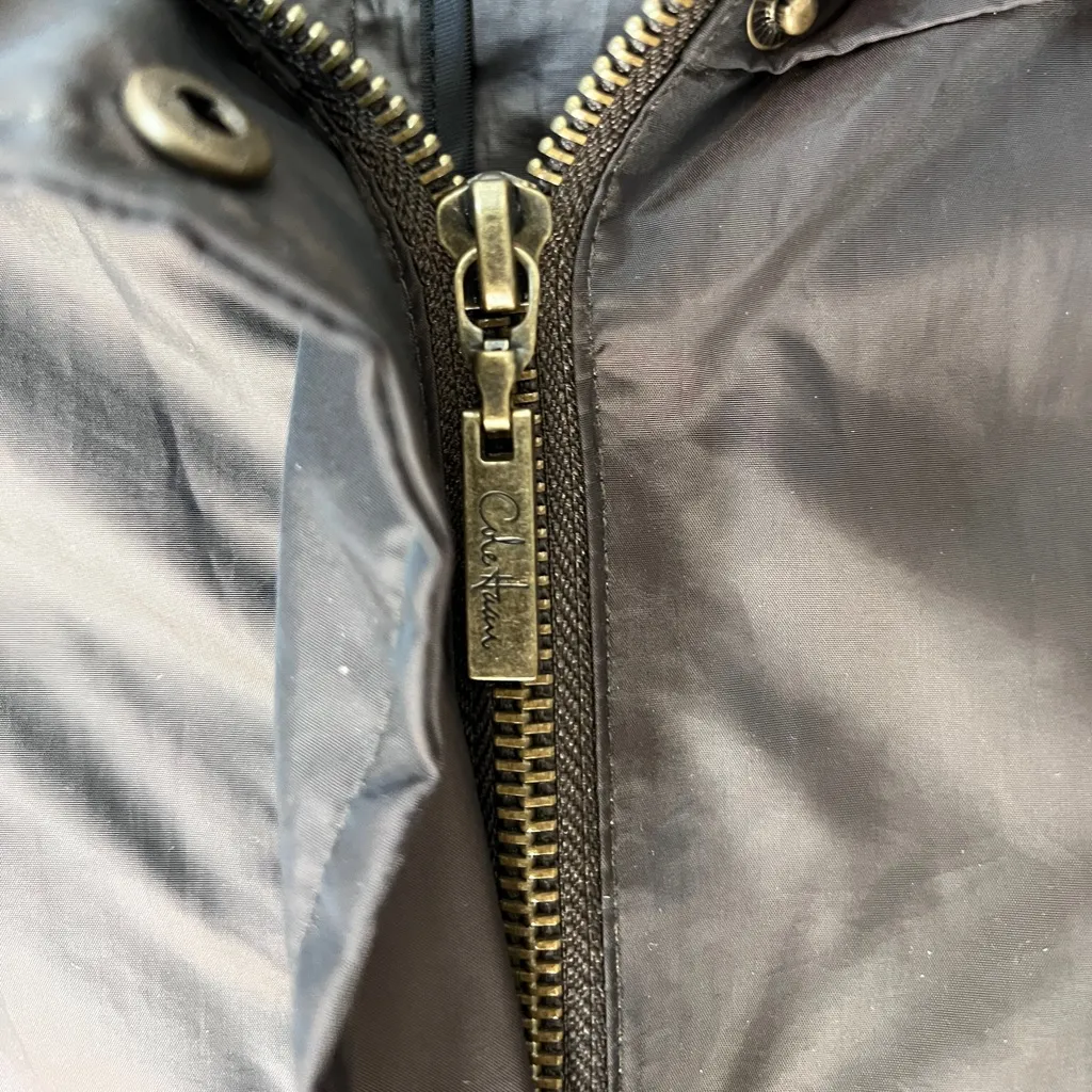 Cole Haan Women’s Metallic Dark Brown Hooded Lightweight Trench Coat Zip Closure - Image 5