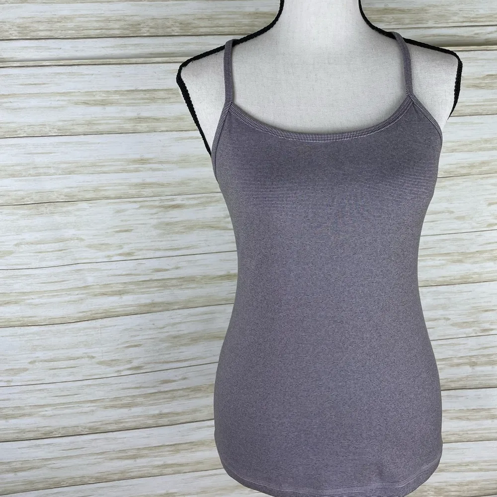 Lululemon Gray Microstriped Cami Tank - Image 2