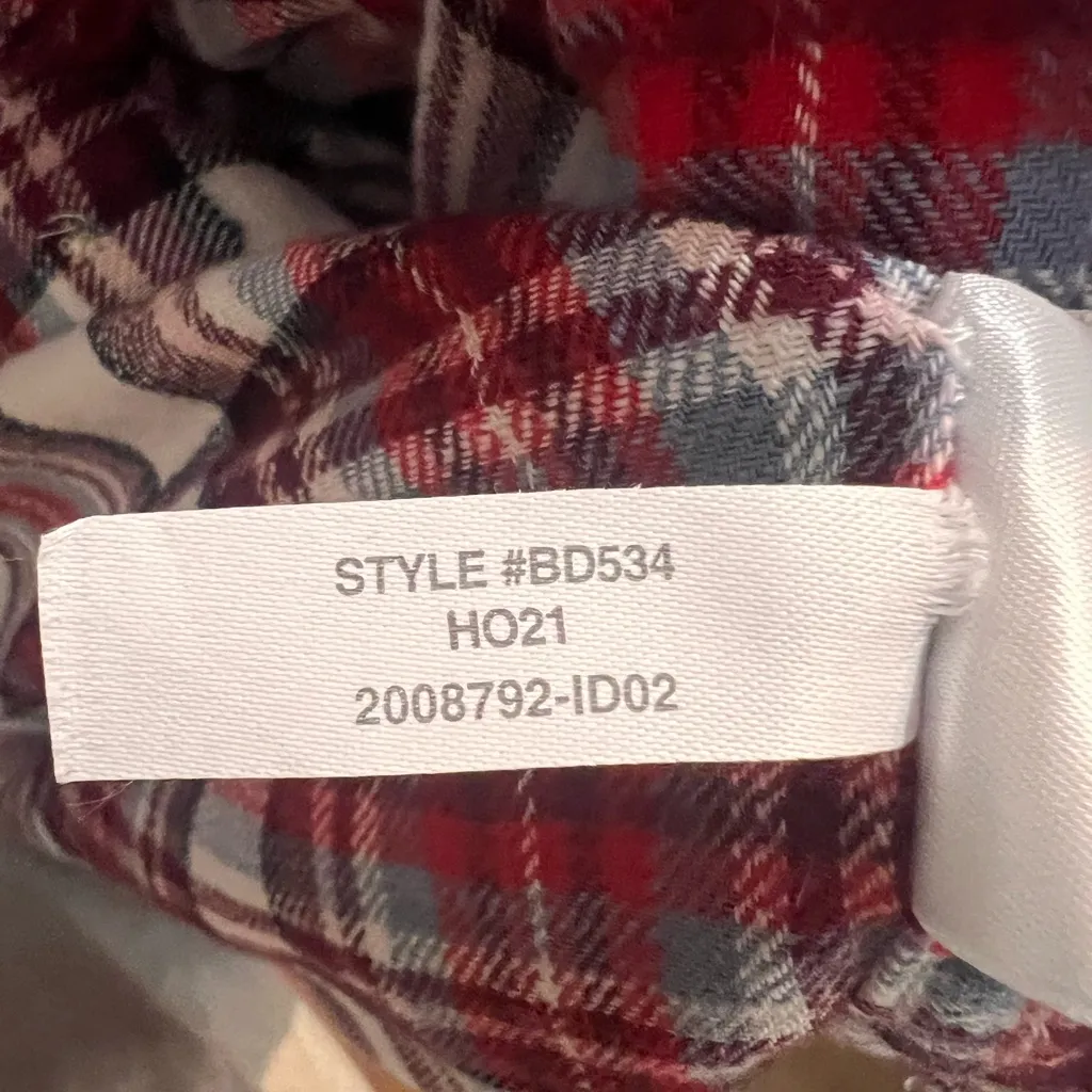 J. Crew Classic Fit Flannel Shirt Womens Size 2 Vintage Plaid Red Black White - Image 11