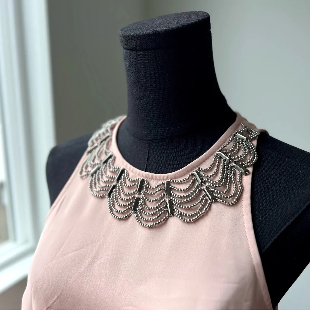 Bebe Light Rose High Neck Long Blouse in Size XXS - Image 4