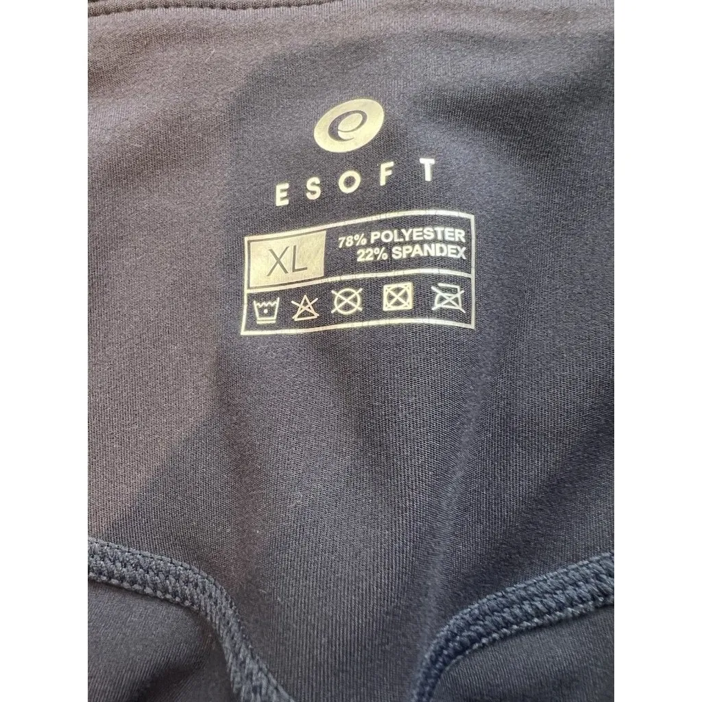 ESoft High Waisted Loose Wide Leg Pants XL 28” Inseam Work Dress Blue Pockets - Image 6