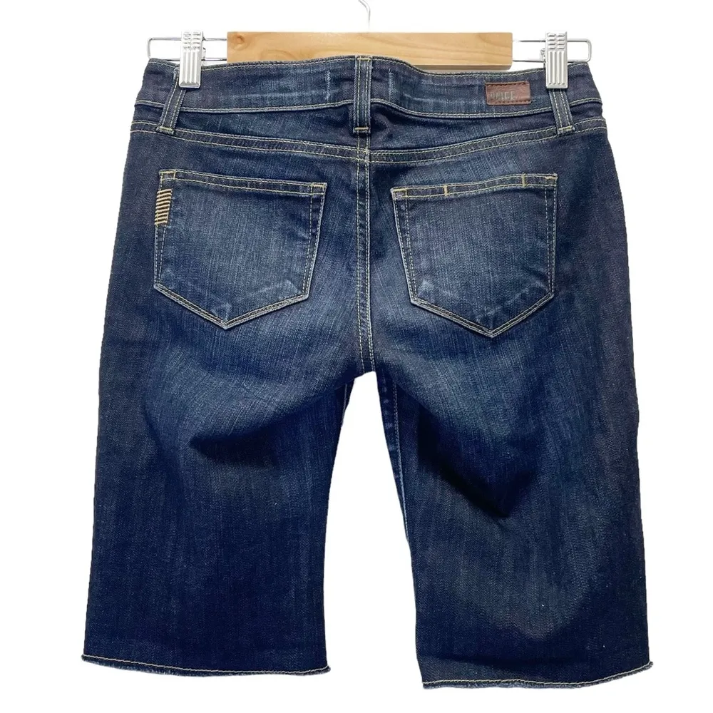 Paige Denim Bermuda Shorts in Warner Long Jean Shorts Dark Wash Size 24 | 00 - Image 2