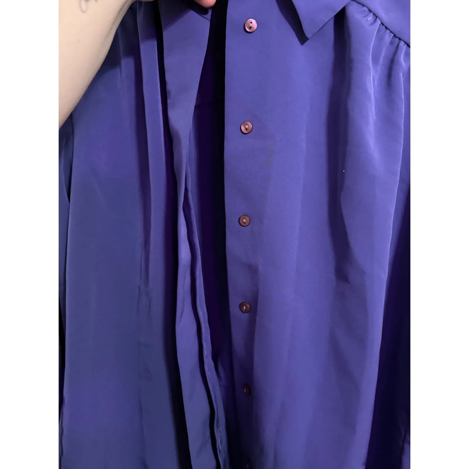 Country Sophisticates by Pendleton Vintage Purple Button Up Blouse Women Size M Size M - Image 4