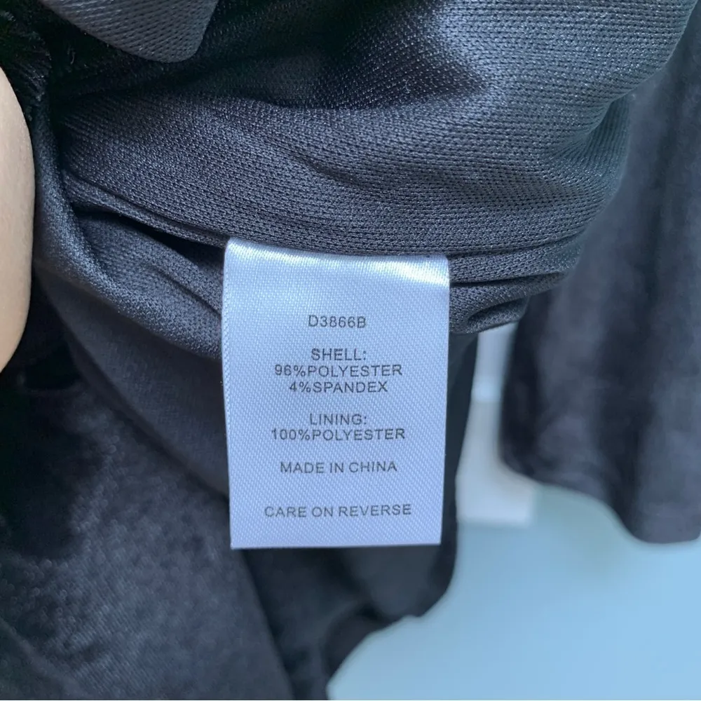 ALEXIA ADMOR Long Sleeve Velvet Ruched Drape Mini Dress Medium - Image 8