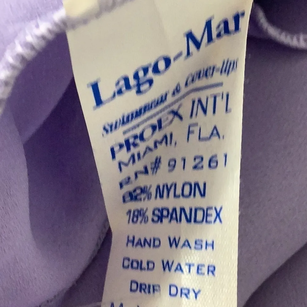 Lago Mar Light Purple Ruffle Lettuce Trim Sarong, Made In USA. New With Tags. Size undefined - Image 5