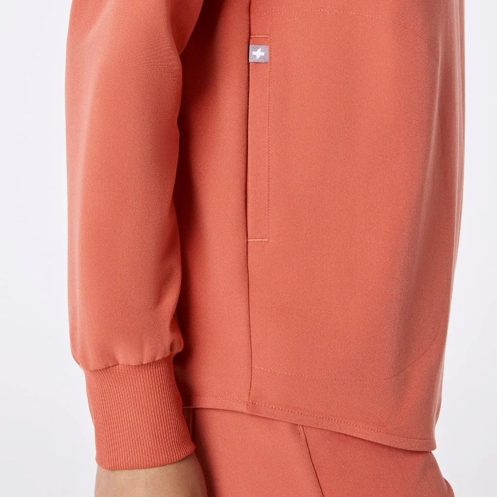 Figs Rafaela Oversized Longsleeve Scrub Top in Spiced Cider, Size Small - Image 6