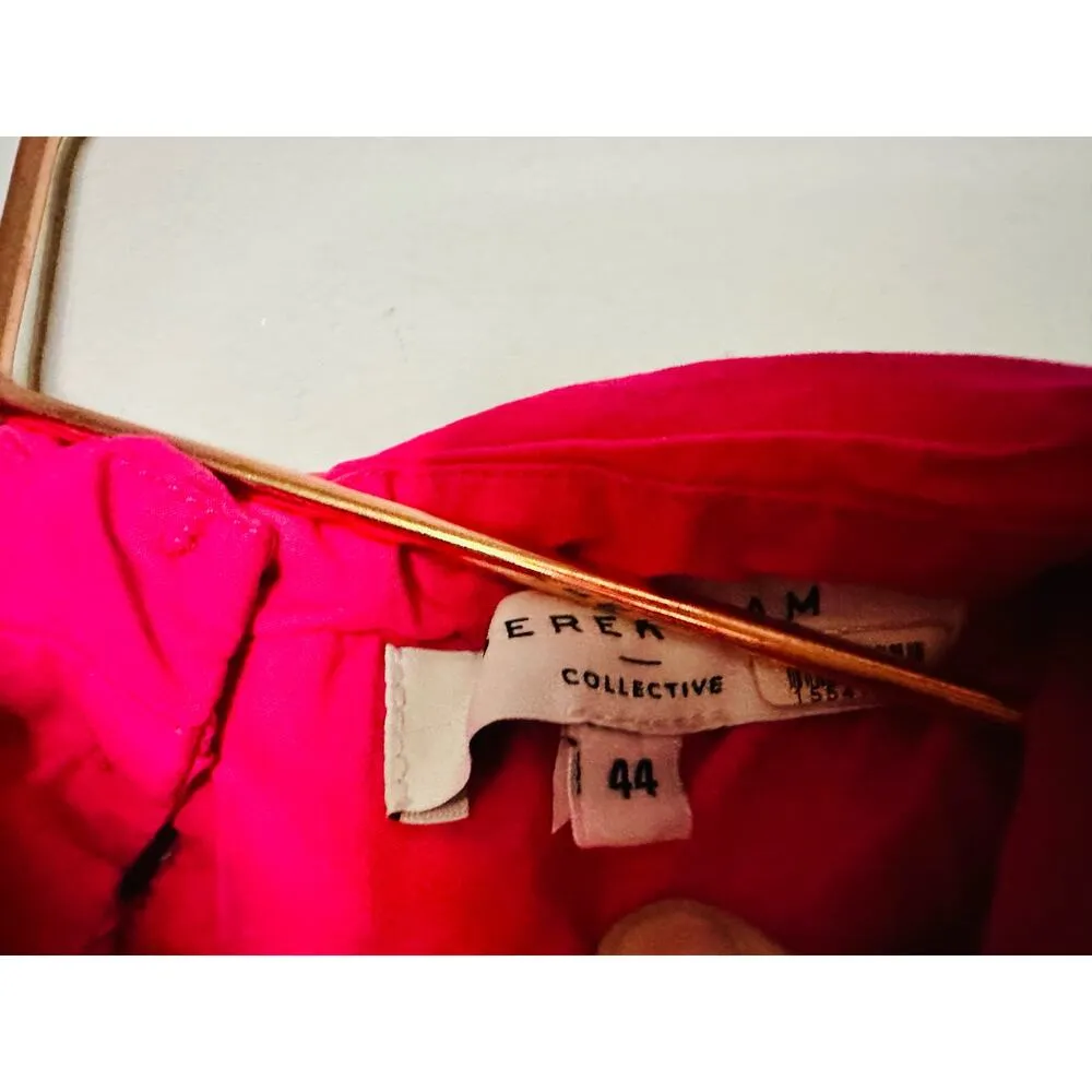 DEREK LAM 10 CROSBY Finn Pink Belted Ruffled Cotton - Image 8