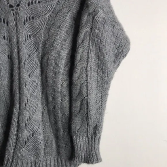 Ecote gray cable knit pullover ladies fall sweater size XS - Image 4