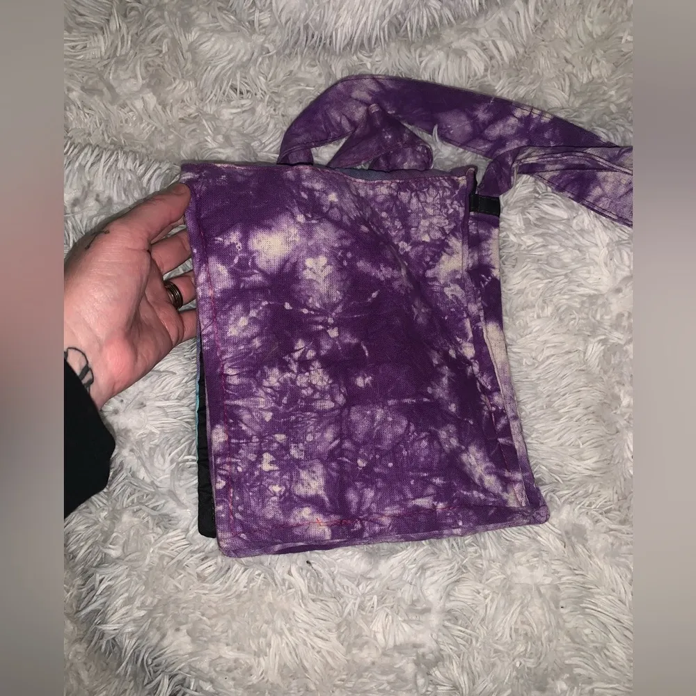 ⭐️Tie Dye Fabric Cross Body Bag Purse Purple - Image 4