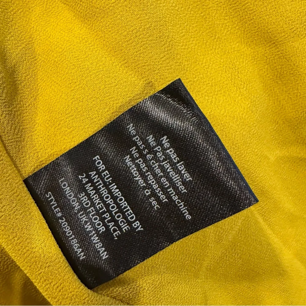 NWT Anthropologie Current Air Dodie Yellow Smocked Midi Dress | XS - Image 8