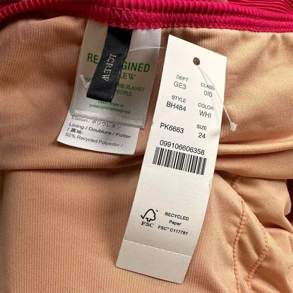 NWT J. Crew Women's‎ Pink Ribbed One-Shoulder One Piece Swimsuit Size 24 - Image 4