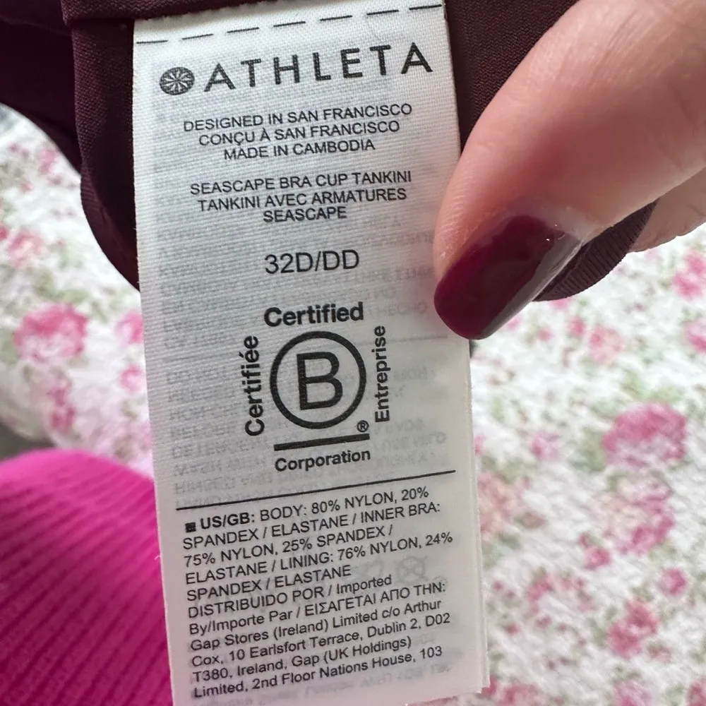 NWT Athleta Seascape Bra Cup Tankini Top‎ Size 32 D/DD Swim Beach Vacation - Image 9