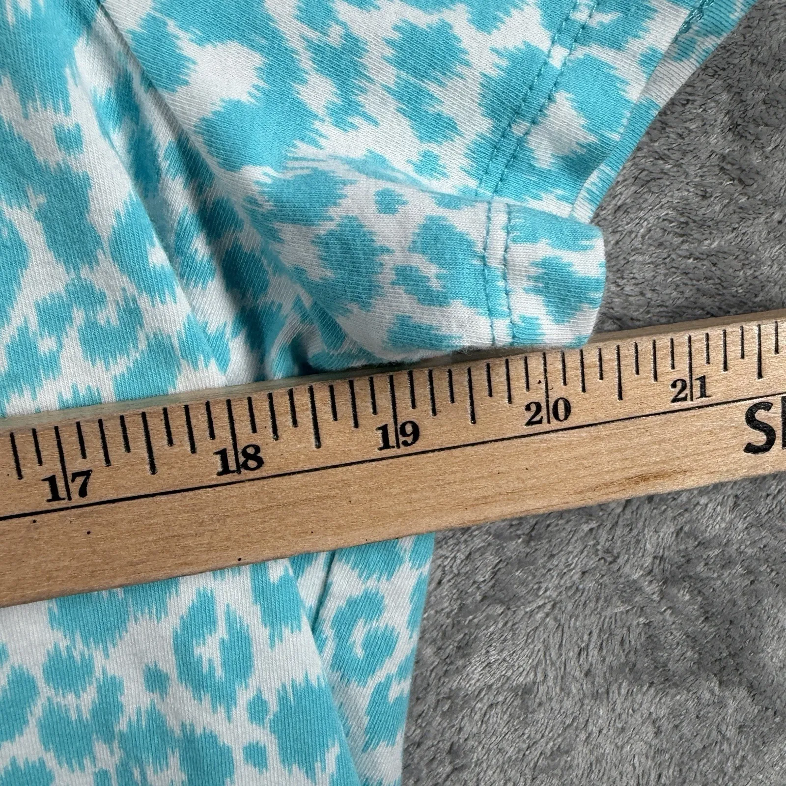 Michael Kors Top XL Blue Cheetah Rhinestone Shirt Summer Spring Vacation Cruise - Image 9