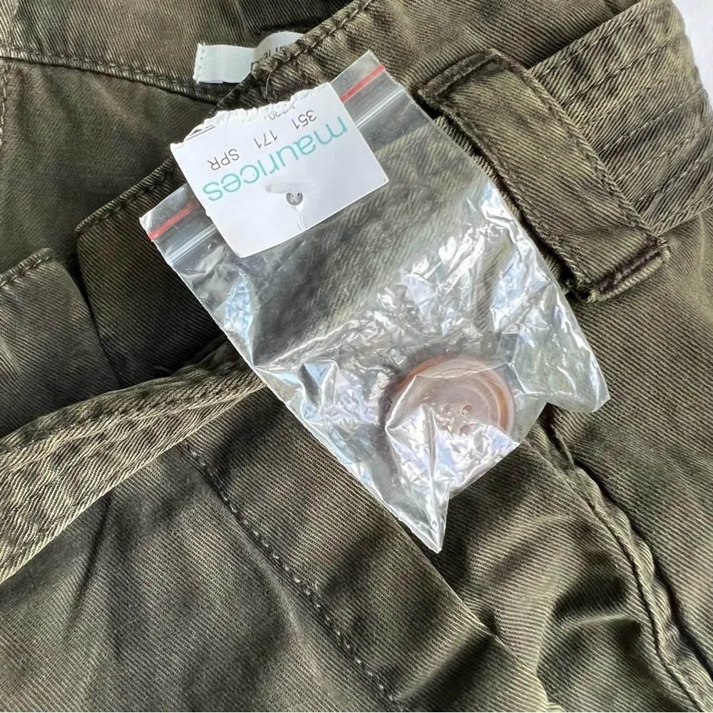 Maurices high waisted paper bag tencel pants dark green. Size 4 nwt - Image 7