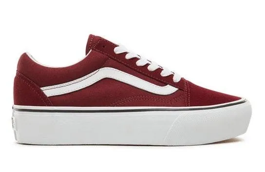 Vans Red Platform Old Skool Shoes - Image 2