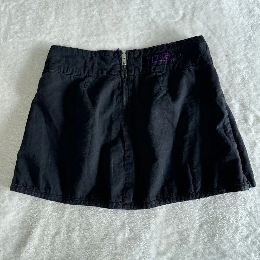 Vintage Tripp‎ NYC Mini Skirt Womens XS Goth Y2K Grunge Black Reversible Rare - Image 15