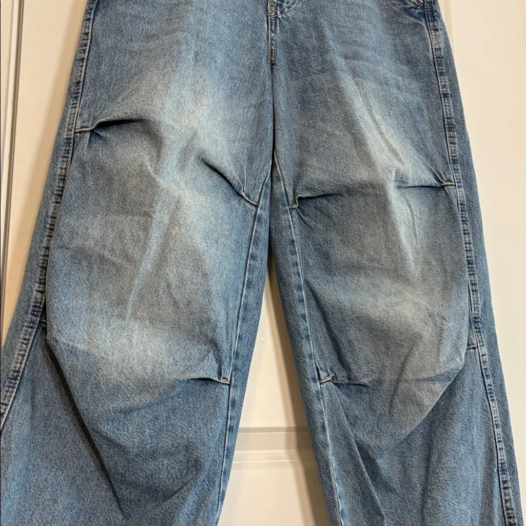 Free People We The Free Newbies Solid Slouchy Wide leg Jeans XS - Image 5