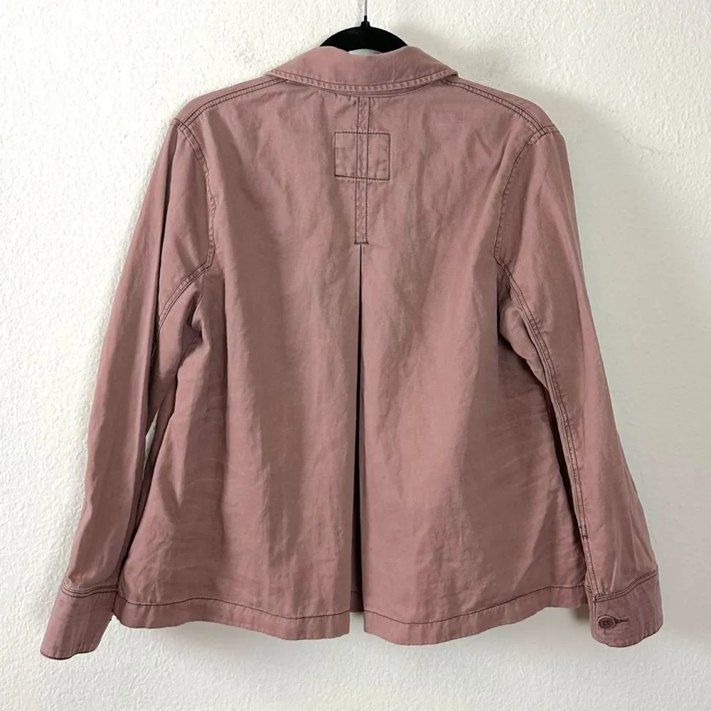 Abercrombie & Fitch Grunge Utility Shacket Jacket Size Small Plum Mauve Rose Tan - Image 7