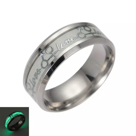 Glow in The Dark love Inlay Ring - Image 2