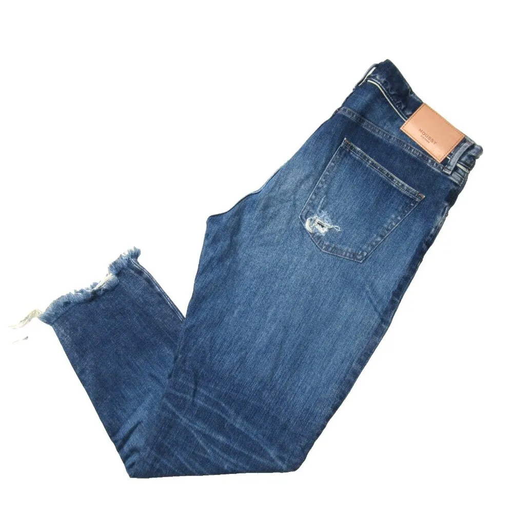 NWT Moussy Vintage Adrian Friend in Blue Destroyed Boyfriend Jeans 30 $370 - Image 7