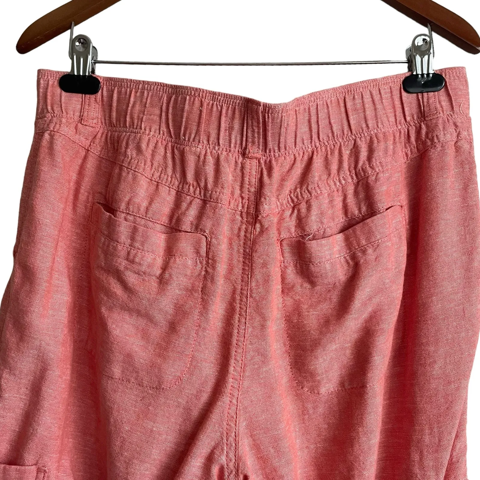 Sonoma‎ Women Linen Pants Tapered 12 Coral Beachy Coastal Casual Vacay Resort Orange - Image 4