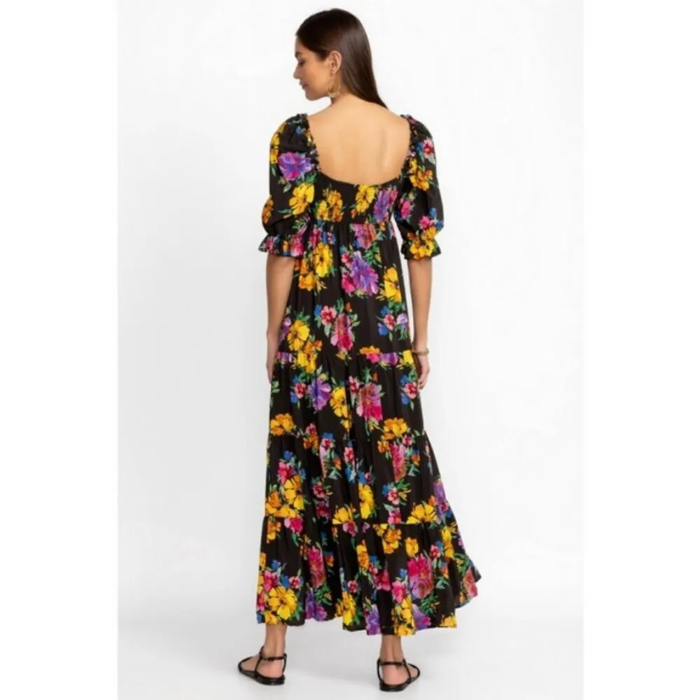 💕JOHNNY WAS JADE💕 Poppy Silk Maxi Dress ~ 100% Silk Floral Print Small S - Image 4