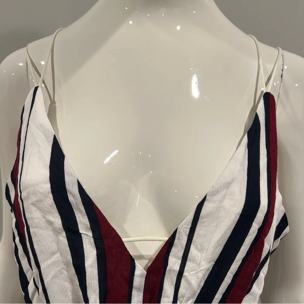 Robertson & Rodeo Feeling Fine Striped Jumpsuit Wine Red - Image 2