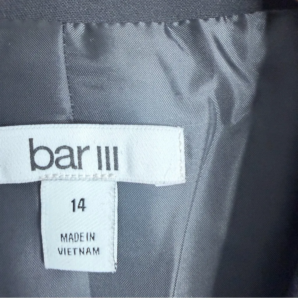 NWOT Bar lll Women’s Black &‎ White Plaid Blazer 14 With Pockets Career Workwear - Image 3