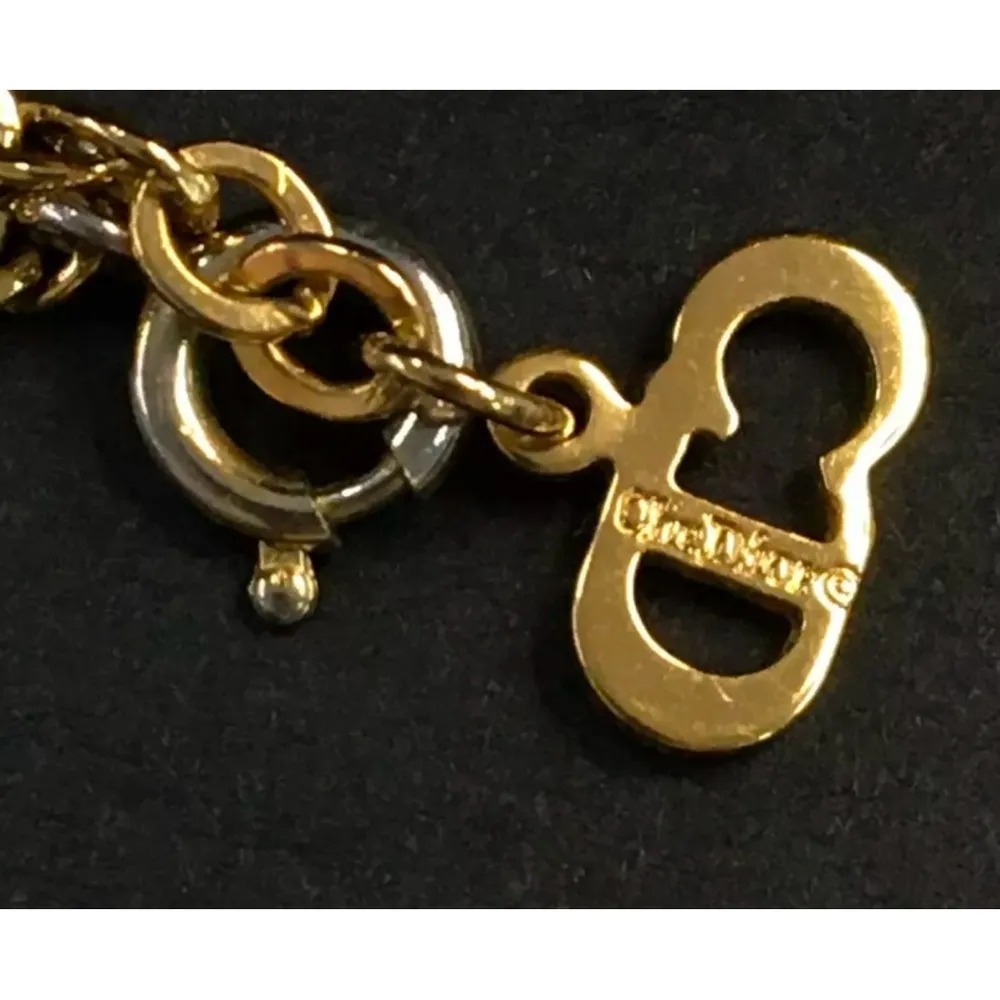Christian Dior CD logo gold and crystal necklace - Image 3