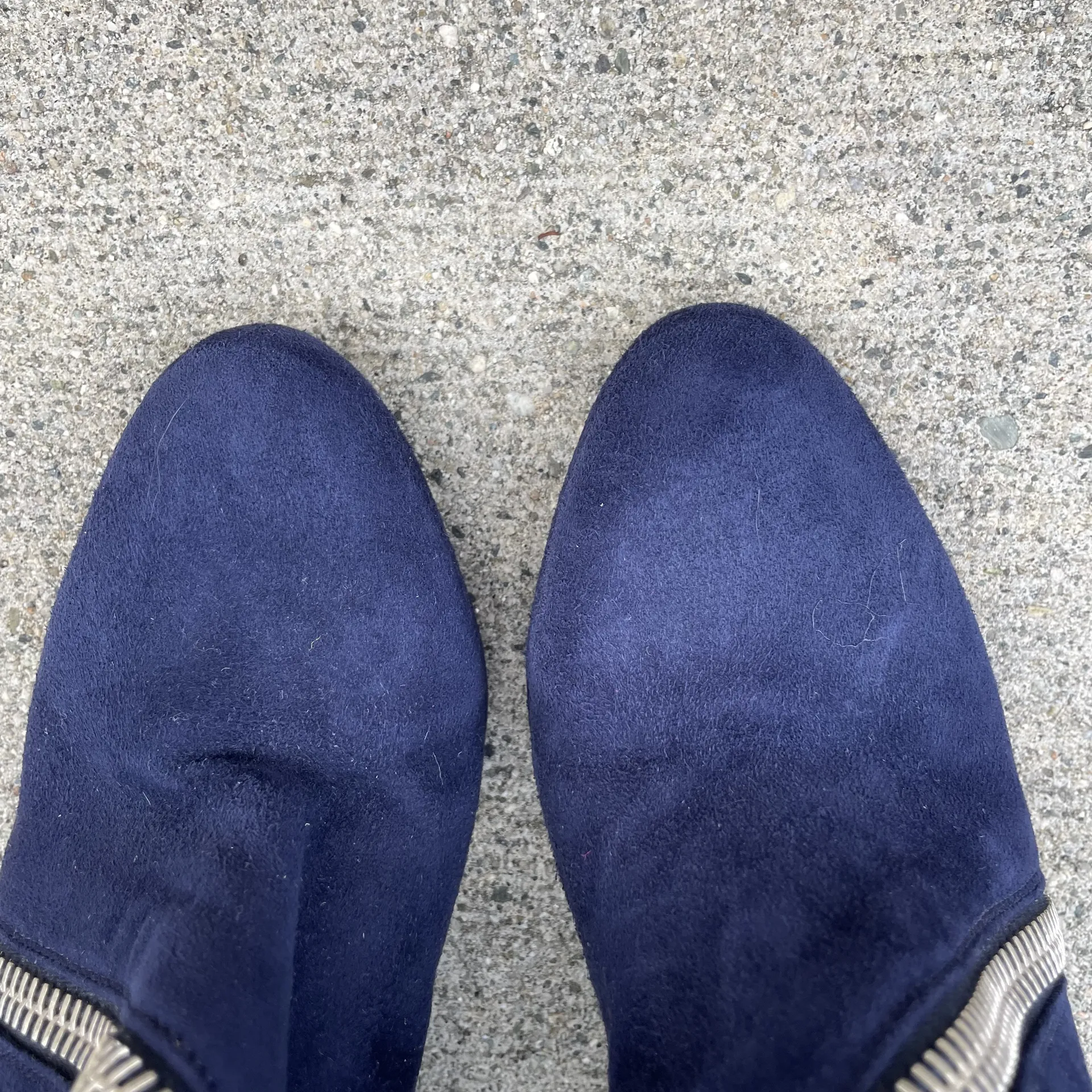 skull asymmetric zip suede wedge ankle boots booties size 37 - Image 14