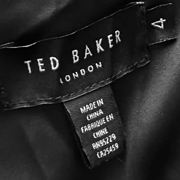 Ted Baker London Sculpted One Shoulder Velvet Black Dress Size 4 - Image 10