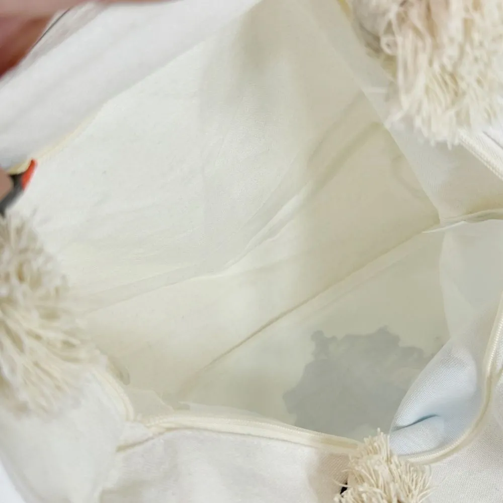 Tropical Out Of Office Beach Scene Canvas Tote Bag White Rope Straps - Image 10