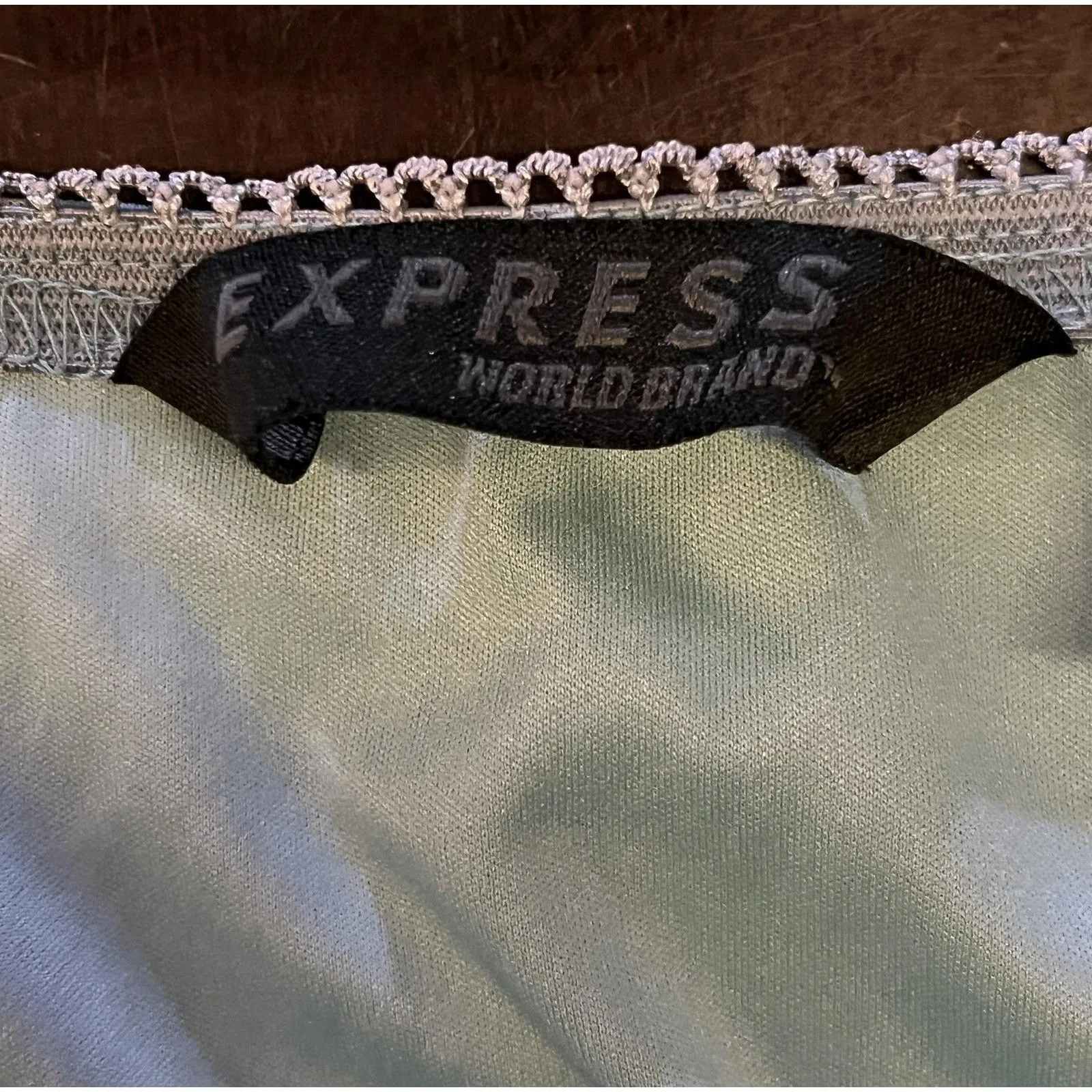 Vintage Express Skirt Womens Small Blue Paisley A-Line Knee Length Lined USA 90s - Image 3