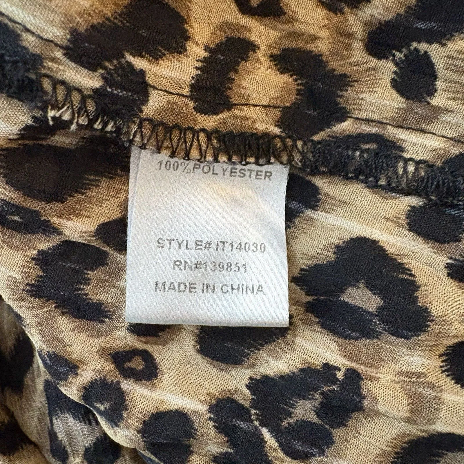 ODDI Leopard Print V neck Dress Short Sleeve Fit N Flare Size Small Womens - Image 6