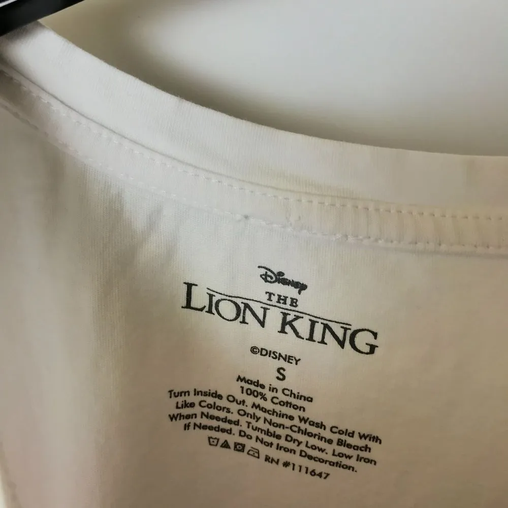 Disney The Lion King T Shirt Raw Hem Crop Top 100% Cotton Graphic Tee Top M - Image 3